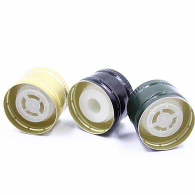 31.5x24mm Aluminum Plastic Olive Oil Glass Bottle Caps With Pourers