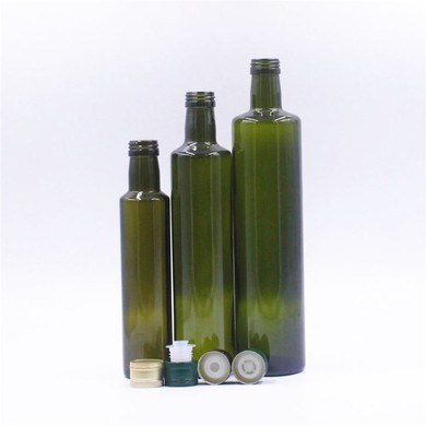 Dark Green Olive Oil Glass Bottle