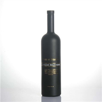 750ml Matte Black Vodka Glass Bottle